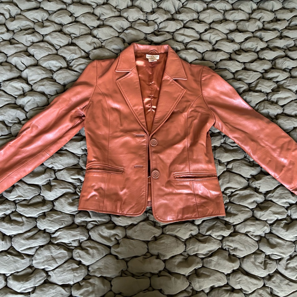 Guess Jeans Women's Leather Jacket in Rust